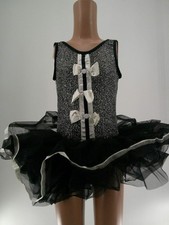 Dance Costume Medium Child Silver Art Stone 2132 Jazz TuxedoGlitter Tutu