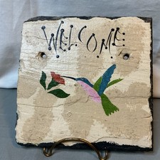 SLATE SHINGLE WITHA HAND PANITED PICTURE OF A HUMMING BIRD