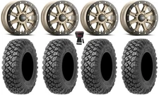 ITP Inertia Bdlk 15" Wheels Br +40mm 35" Alpha Tires Textron Wildcat XX