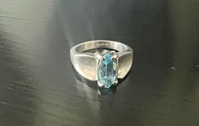 Blue Topaz Ring Sterling Silver size 8