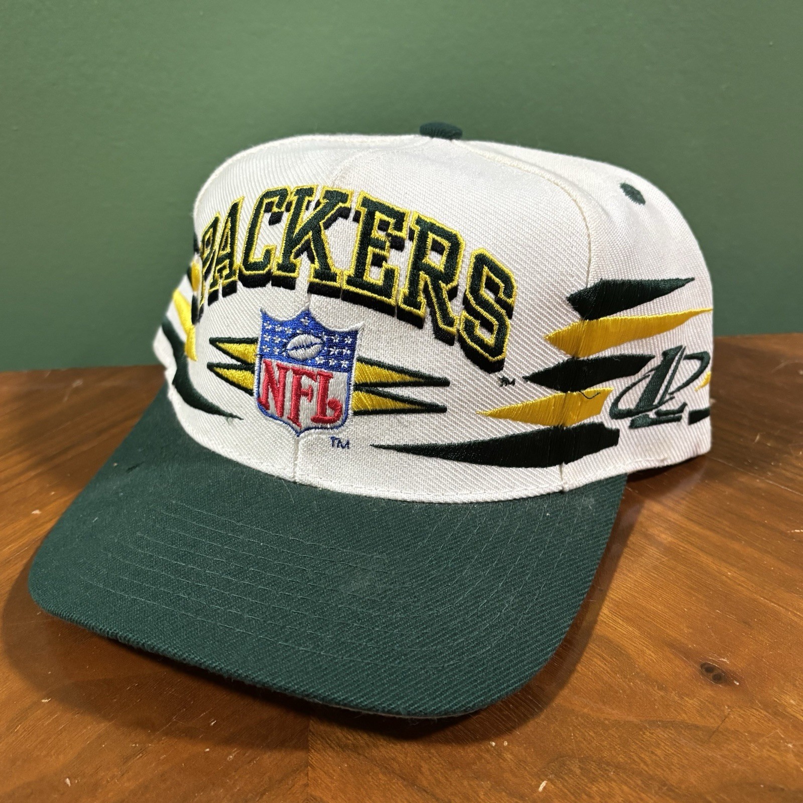 Vintage Green Bay Packers Hat Cap Snapback Diamond Cut Logo Athletic Pro Line