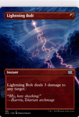 MTG 2X2 *Non-Foil Lightning Bolt (Borderless) 361 NM Double Masters 2022 U