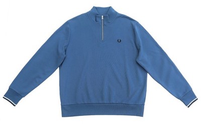 FRED PERRY - SWEATSHIRT HALF ZIP M3574 - BLAU MIDNIGHT BLUE - Größe XXL - NEU