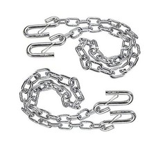 Trailer Safety Chain with Spring Clips Grade 30 with 2 S Hook 2PCS 3/16" X 48"