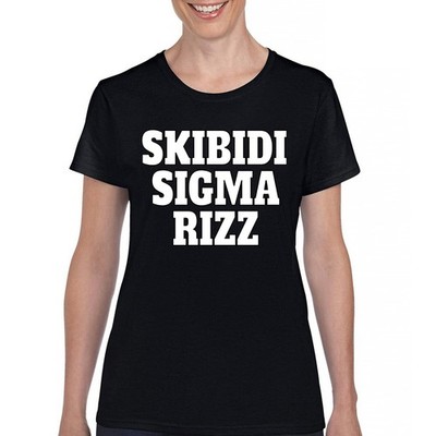 Skibidi Sigma Rizz T-Shirt Funny Goat Gyatt Meme Zoomer Viral Women's Tee