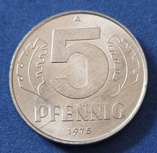 954(1) 5 Pfennig (DDR / Hammer & Sichel) 1975 in UNC ............ von Berlin.007