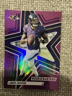 2025 Panini Rookies & Stars Lamar Jackson Purple /999 Color Match Ravens   