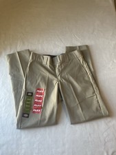 Dickies FLEX Slim Fit Twill Workwear Pants Beige Tapered Leg Men