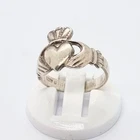 Vintage Irish hallmarked Claddagh ring, sterling silver