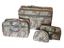 Jaguar Floral Tapestry 4-piece Vintage Luggage Travel Bag Set - Never Used