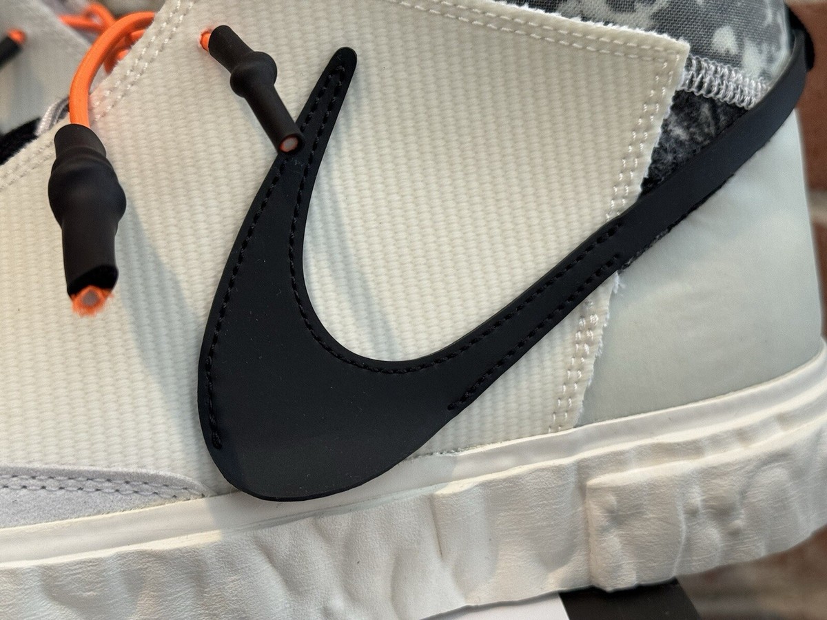New 10 Nike READYMADE Blazer Mid White Black Camo Total Orange
