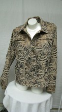 Womens Additions by Chico animal print brown button up long sleeve jacket 3