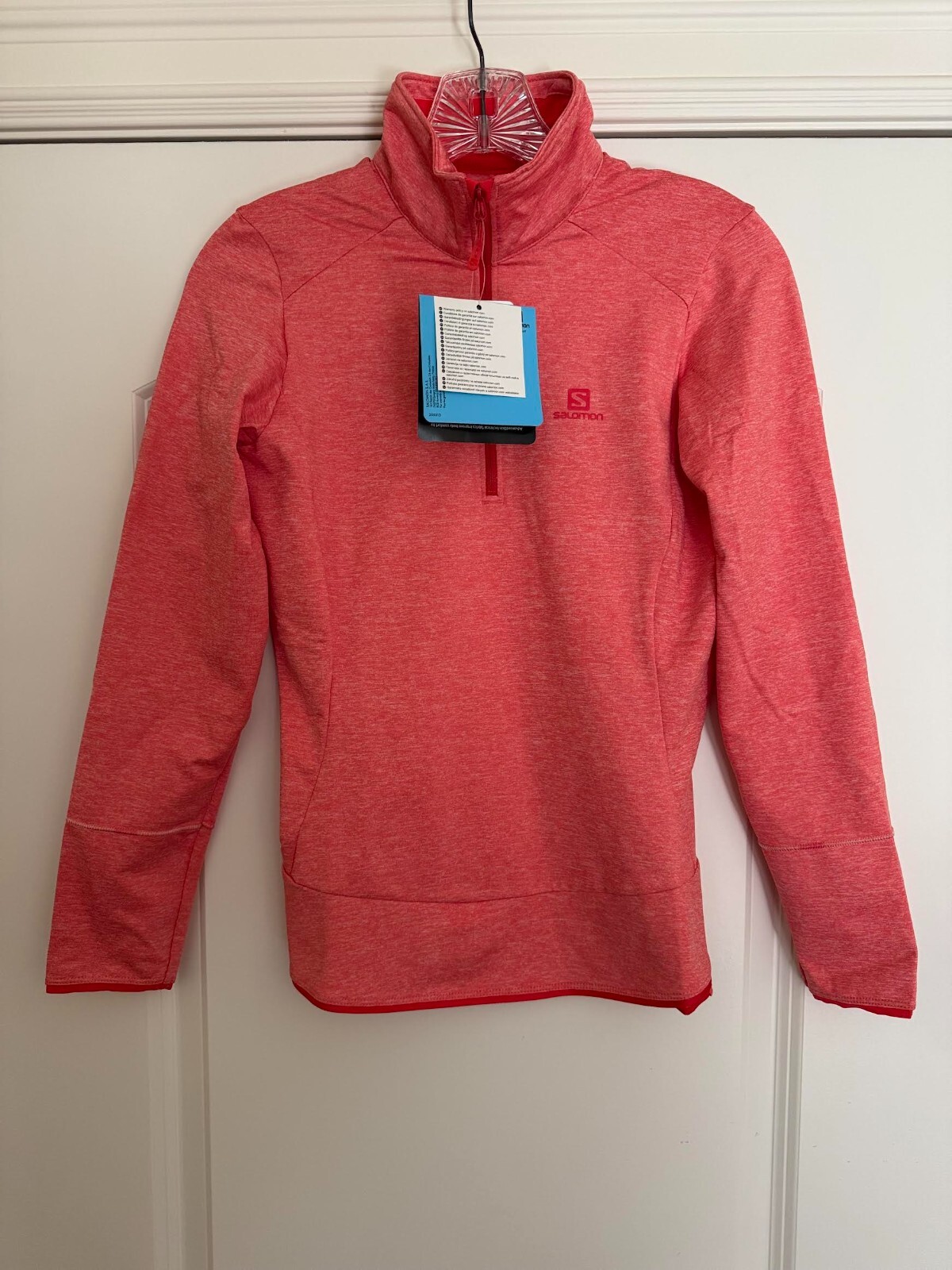 Maglione donna Salomon Discovery Advanced pelle calda 1 4 zip maniche lunghe XS NUOVO CON ETICHETTE