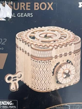 Robotime ROKR Treasure Box LK502 Mechanical Secret Locker 3D Wooden DIY Kit