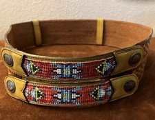 INSANE Southwestern Tooled Leather Concho Belt - MINT - 37  Adjustable