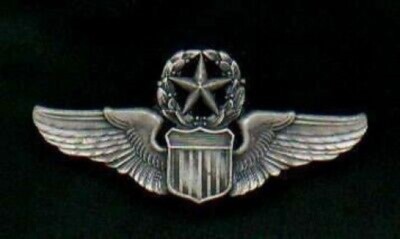US Air Force Command Pilot Wings Badge 1/2 size or mini with silver finish