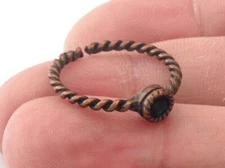 Ring Swirl Adjustable Ring Bezel - Antique Copper Plated brass  8.5US size 2714
