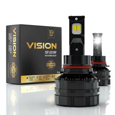 DS18 VTL9007 VISION 9007 High/Low Beam CSP LED Headlight Bulbs 6000K White