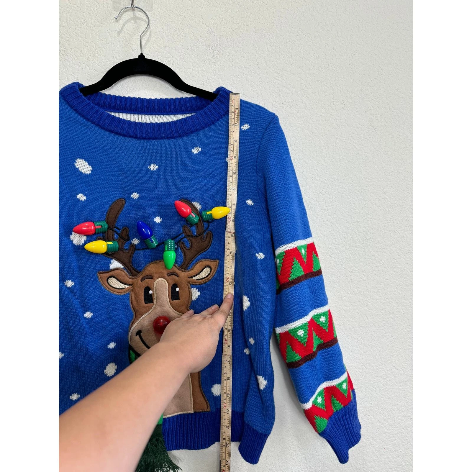 NWOT Women's Ugly Light Up Christmas Sweater Reindeer Large