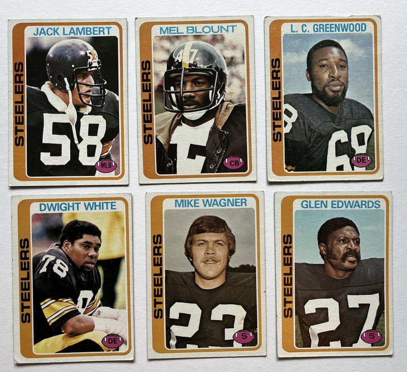1978 Topps STEELERS Defensive Legends Card Lot (6) Lambert, Blount, Greenwood +