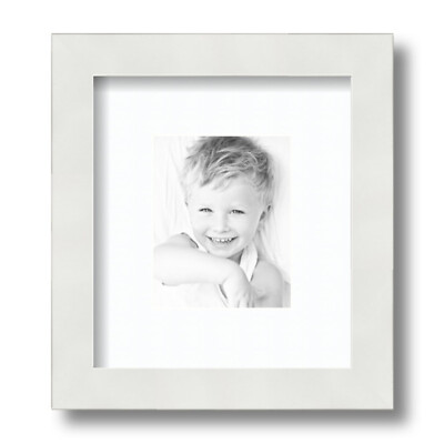 ArtToFrames Matted 7.5x9 White Picture Frame with 2'' Mat, 3.5x5 Opening 3966