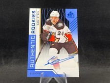 2018-19 UD SP GAME USED HOCKEY SAM STEEL #117 ROOKIES AUTO BLUE SP DUCKS RC