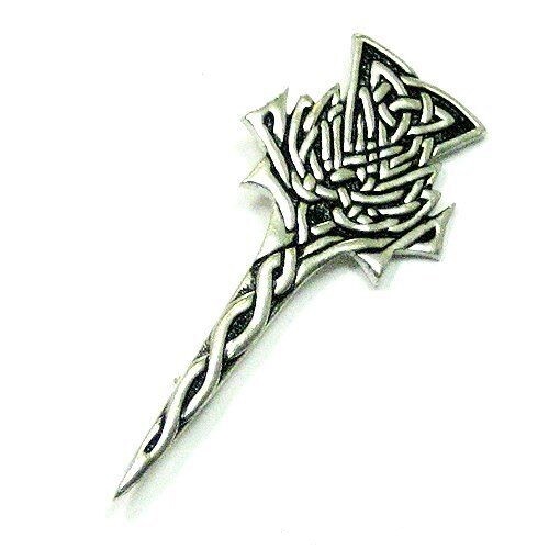 Scottish Thistle Kilt Pin On A Celtic Knot Design | Houston
