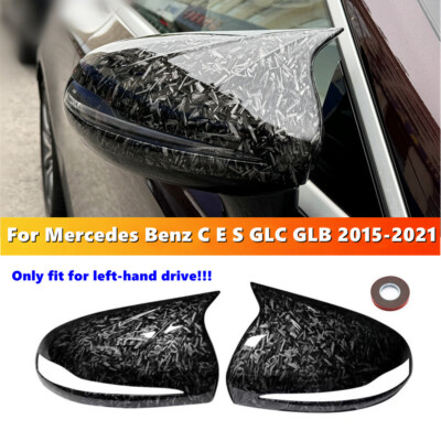 Forged Pattern Side Mirror Cover Caps For Mercedes Benz C E S GLC GLB 2015-2021