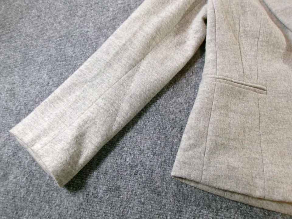 Elevenses Wool Blazer Jacket Women's 8 Gray Red Lining Bow Detail Single Button - Image 4 of 4