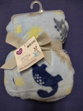 NWT Blue Baby Blanket Dinosaur Plush Soft 30x36in Baby Shower Gift for Boy New