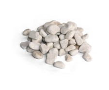 Carrara Marmor Zierkies Marmorkies weiß, rund 25-40mm Marmorsteine Kies 25kg