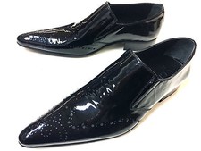 Chelsy Designer Patent Leather Shoes Business Party Slipper Handmade 40