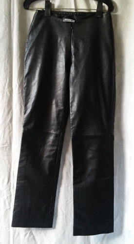 DONNA AIR Black Leather Pants Size XS 