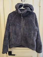 Uniqlo Fuzzy Sherpa Fleece Jacket Charcoal Gray Winter Tactical Size S