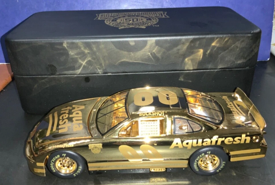 Coche Buckshot Jones 00 Aquafresh 1998 Racing Champions chapado en oro 24 k 1:64 (B) Foto 3 de 4