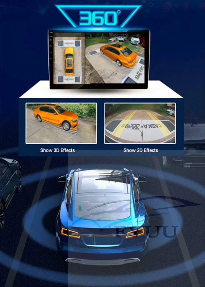 360 Camera Car Bird View System 4 Camera Rear Front Left Right for Android Radio - Image 3 of 4