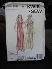 Kwik Sew 1386 Knit & Stretch Nightgown Pattern - Size XS/S/M - Bust 31.5 to 38.5