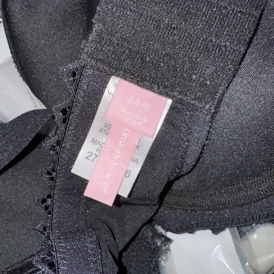 44A Bra Lot Comfort Choice Black Underwire, Adjustable Lace Details NWT Set Of 3 - Image 4 of 4