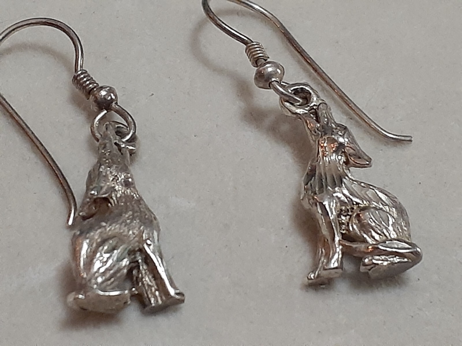 925 Howling Wolf 3D solid sterling silver dangle … - image 11