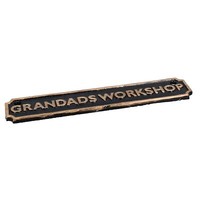 Opa Werkstatt Gusseisen Schild Plakette Wand Zaun Tor Pfosten Haus Garage