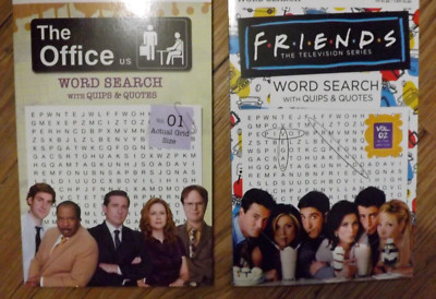 2 NEW Friends & The Office Word Search Paperback Books & Quips & Quotes Vol 1 ,2