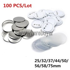 100PC/Lot Blank Pin Button Parts Supplies for Badge DIY Making Machine 37-75mm