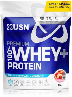 USN 100% Premium Whey Protein+, 2000 g Beutel, Strawberry