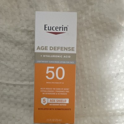 Eucerin Age Defense Face Sunscreen Lotion SPF 50 Broad Spectrum HA 2.5 oz