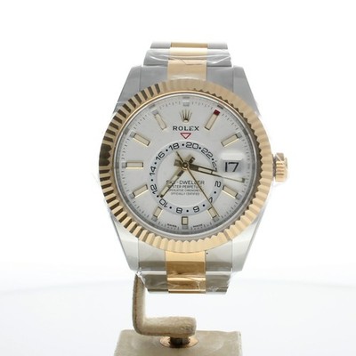 Rolex Sky-Dweller SS 326933 White Dial Mens 41mm Automatic wristwatch.