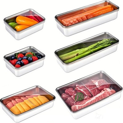 UPTRUST 6 Pack Bacon Cheese Container Set of 6 Containers, Stainless Steel