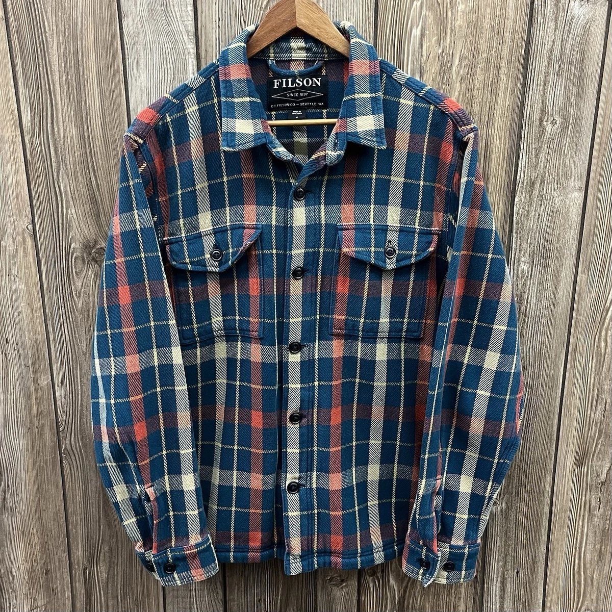 Chemise De Pêche Vintage Filson Homme – 2XL – Kaki – 100% Coton – Made In USA