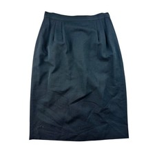 Vintage Gianni Sport Skirt Women 6 Black 100% Wool USA Made Back Zipper Slit