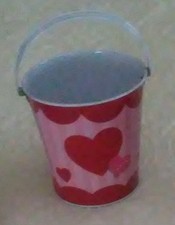 Valentine's Red & Pink Heart 4-6" Pail/Bucket