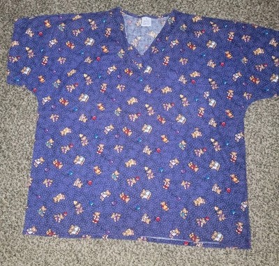 S.C.R.U.B.S. Womens 3 Pocket Medical Scrub  Top Large  Teddy Bears